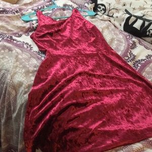 H and M dark red velvet dress